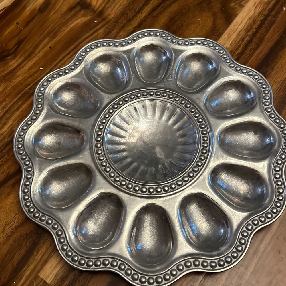 Wilton Armetale deviled egg platter
